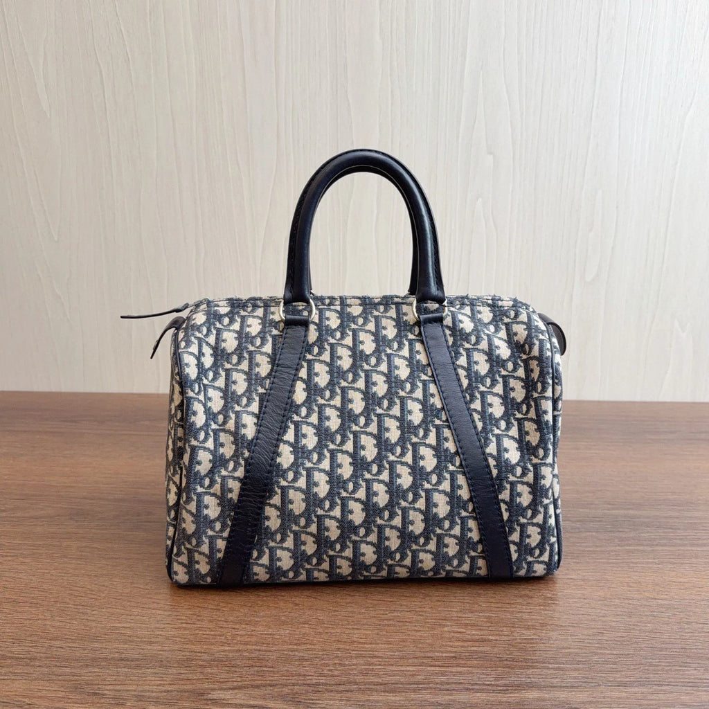 Christian Dior Vintage Boston Oblique Top Handle Bag Women Fashion