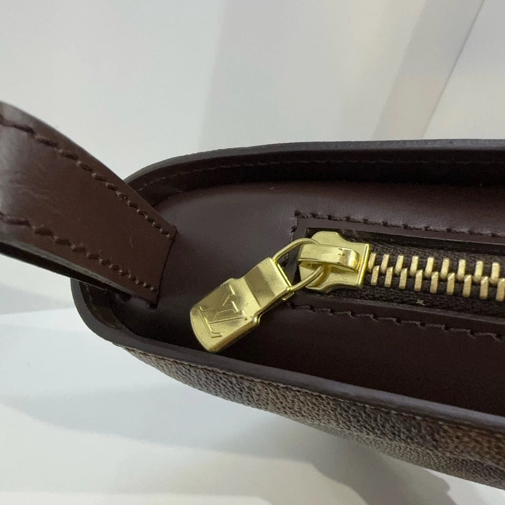 Louis Vuitton Damier Logo Patch Brown Clutch Bag For Women