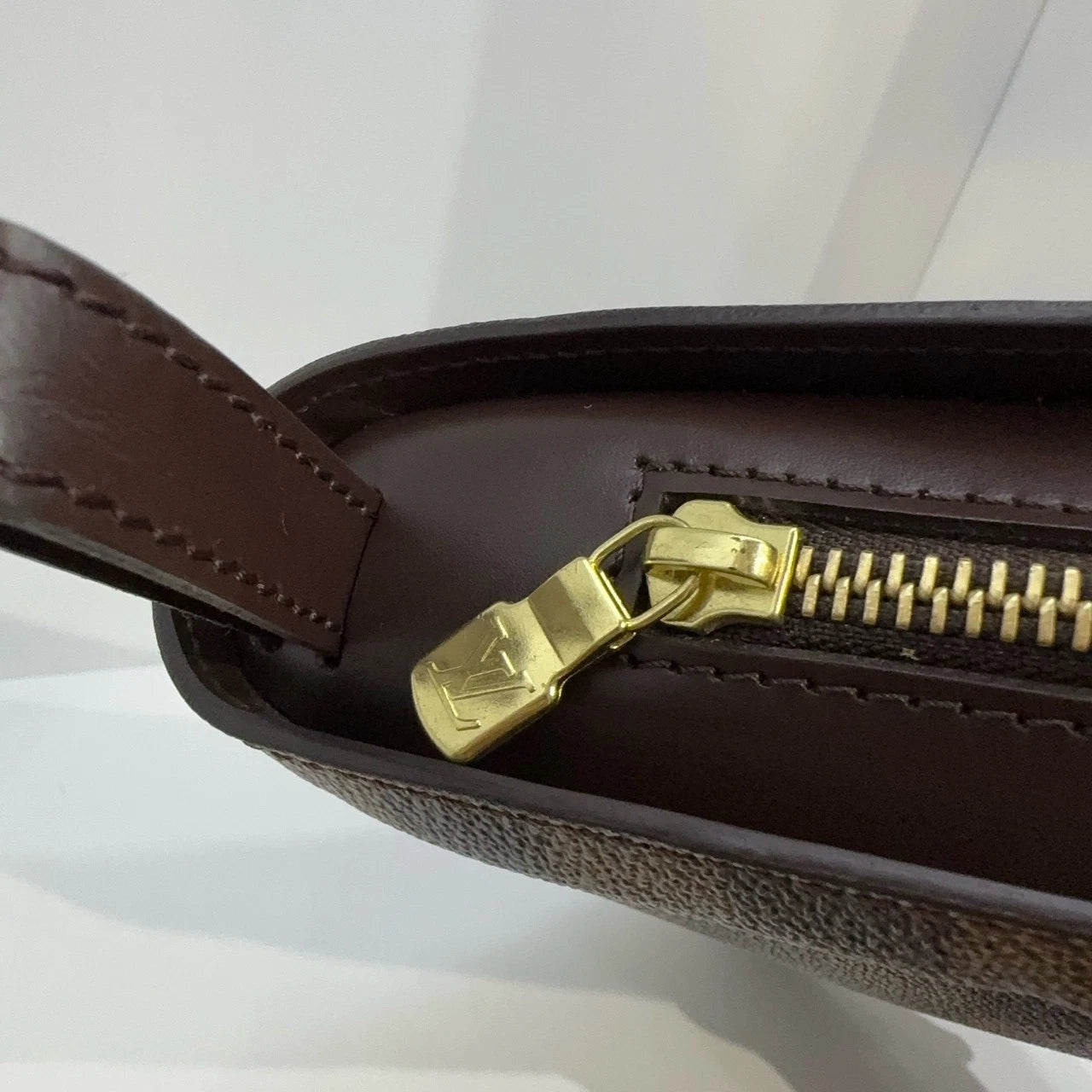 Louis Vuitton Damier Logo Patch Brown Clutch Bag For Women