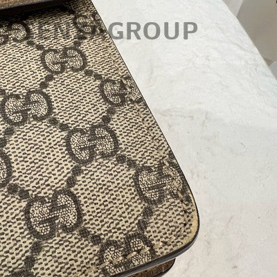 Gucci Dionysus Medium GG Supreme Shoulder Bag Brown Silver Hardware