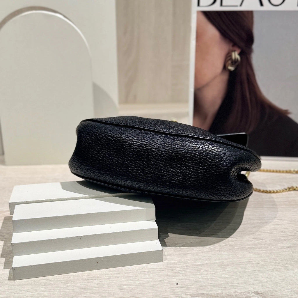 Chloe Black Leather Piglet Crossbody Bag For Women