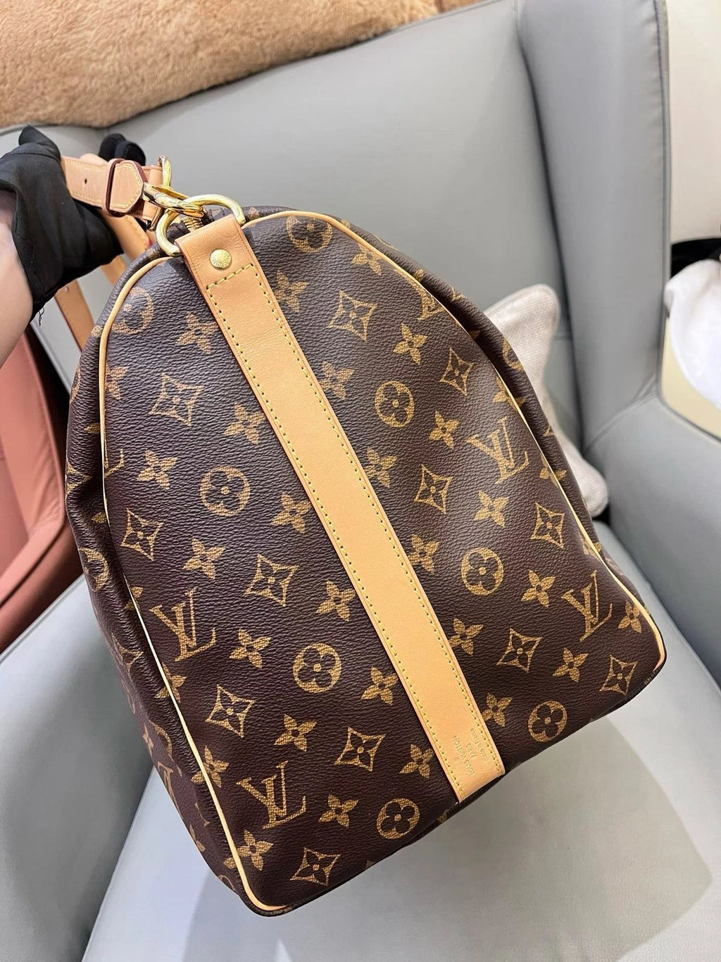 Louis Vuitton Keepall50 Monogram Top Handle Shoulder Bag Unisex Adults Classic