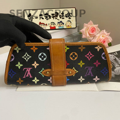 Louis Vuitton Monogram Black Multicolor Handbag Shoulder Bag Women