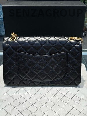 Chanel Black Gold Medium Classic Quilted Chain Shoulder Bag