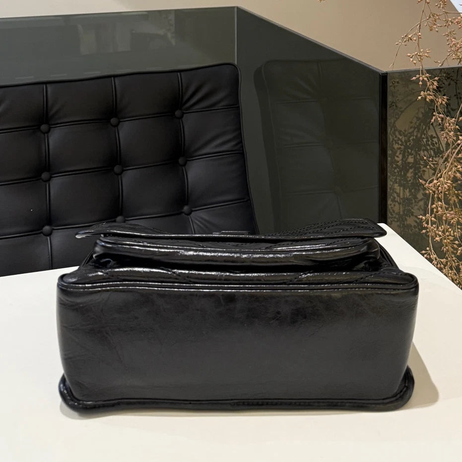 Saint Laurent YSL Niki Medium Chain Shoulder Bag Black Silver