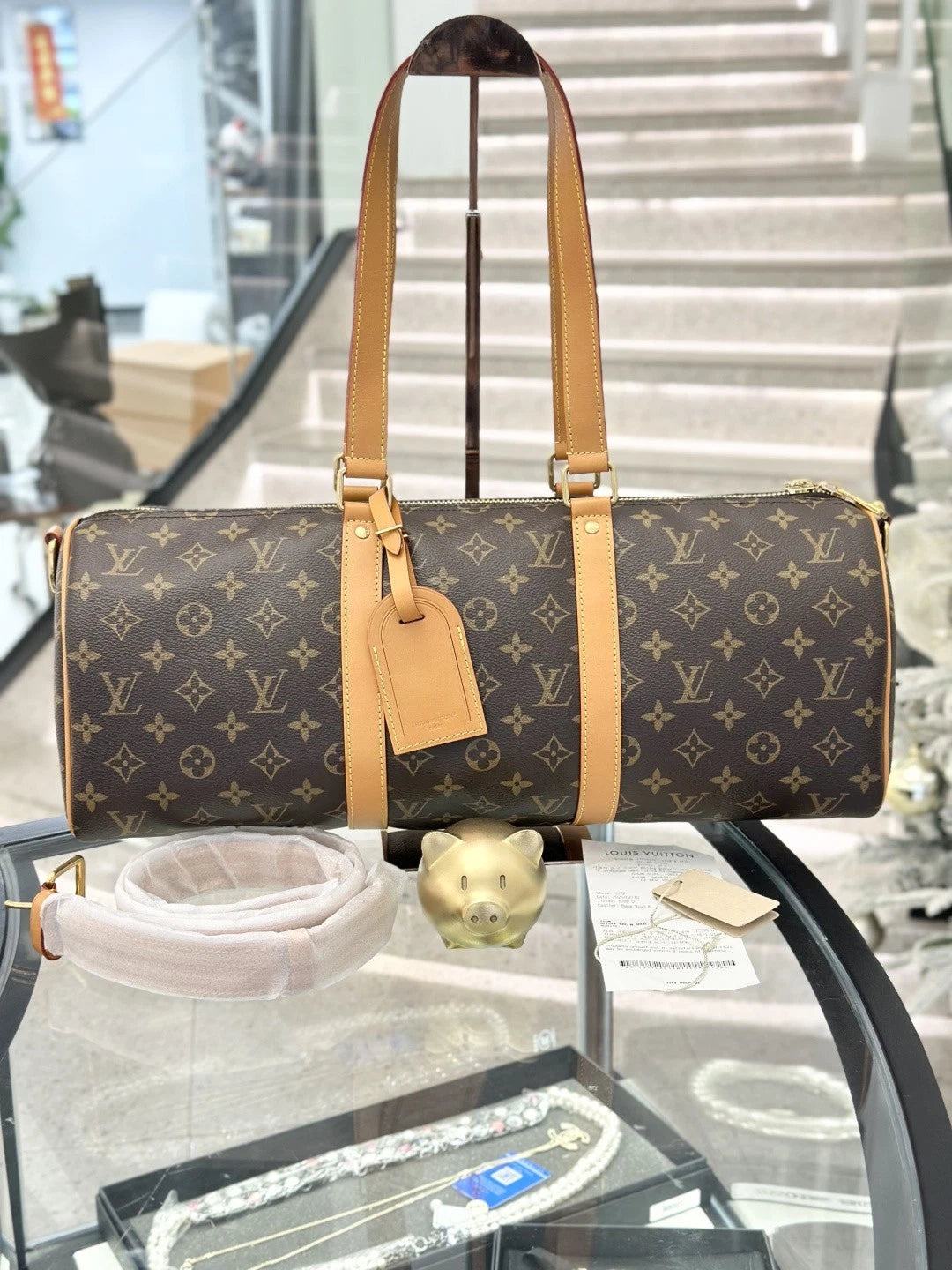 Louis Vuitton Papillon Trunk 45 Top Handle Crossbody Bag Brown Unisex S