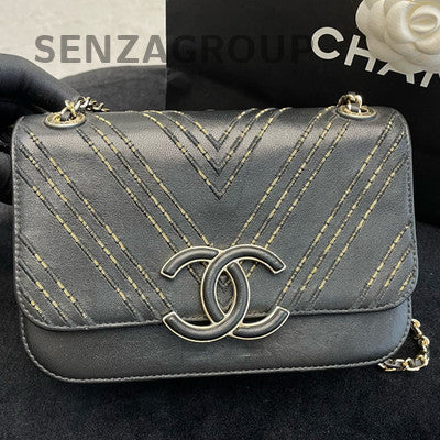 Chanel Cuba Collection Black Gold Chain Shoulder Crossbody Bag Classic