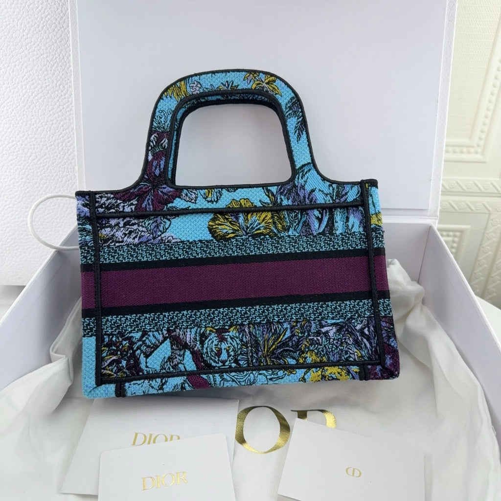 Dior Book Tote Canvas Handbag Tote Bag Excellent