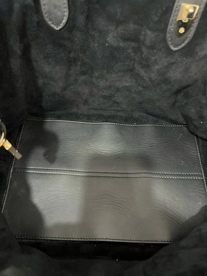 Dior Toujours Medium Black Calfskin Gold Hardware Tote Bag For Women