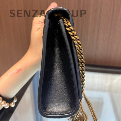 Saint Laurent YSL Kate Tassel Black Gold Chain Shoulder Crossbody Bag
