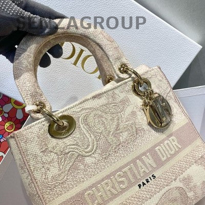 Dior Pink Embroidered Lady Dior Bag - Classic Fashion Handbag for Women