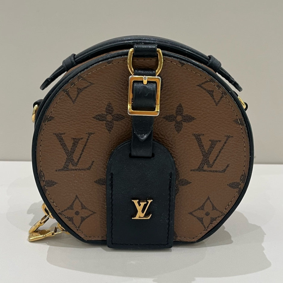 Louis Vuitton Mini Hard Trunk Monogram Crossbody Bag Brown Black Gold