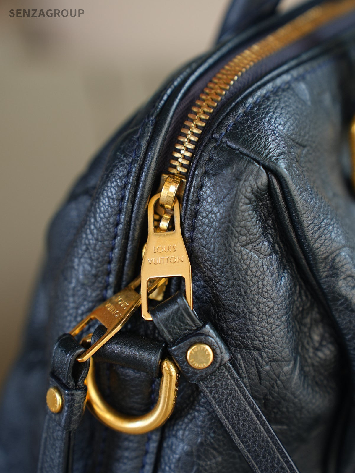 Louis Vuitton Speedy25 Monogram Empreinte 2way Shoulder Handbag Navy