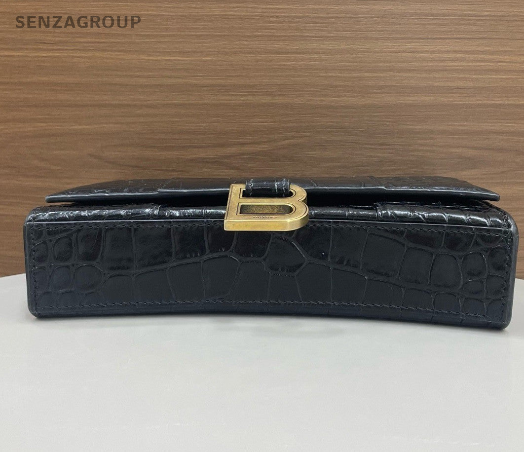 Balenciaga WOC Chain Shoulder Bag Crossbody Black Gold Women Classic Fashion