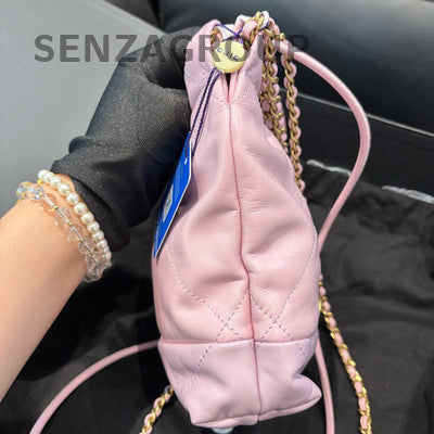 Chanel 22 Bag Mini Pink Gold Hardware Trash Bag Chain Crossbody Women