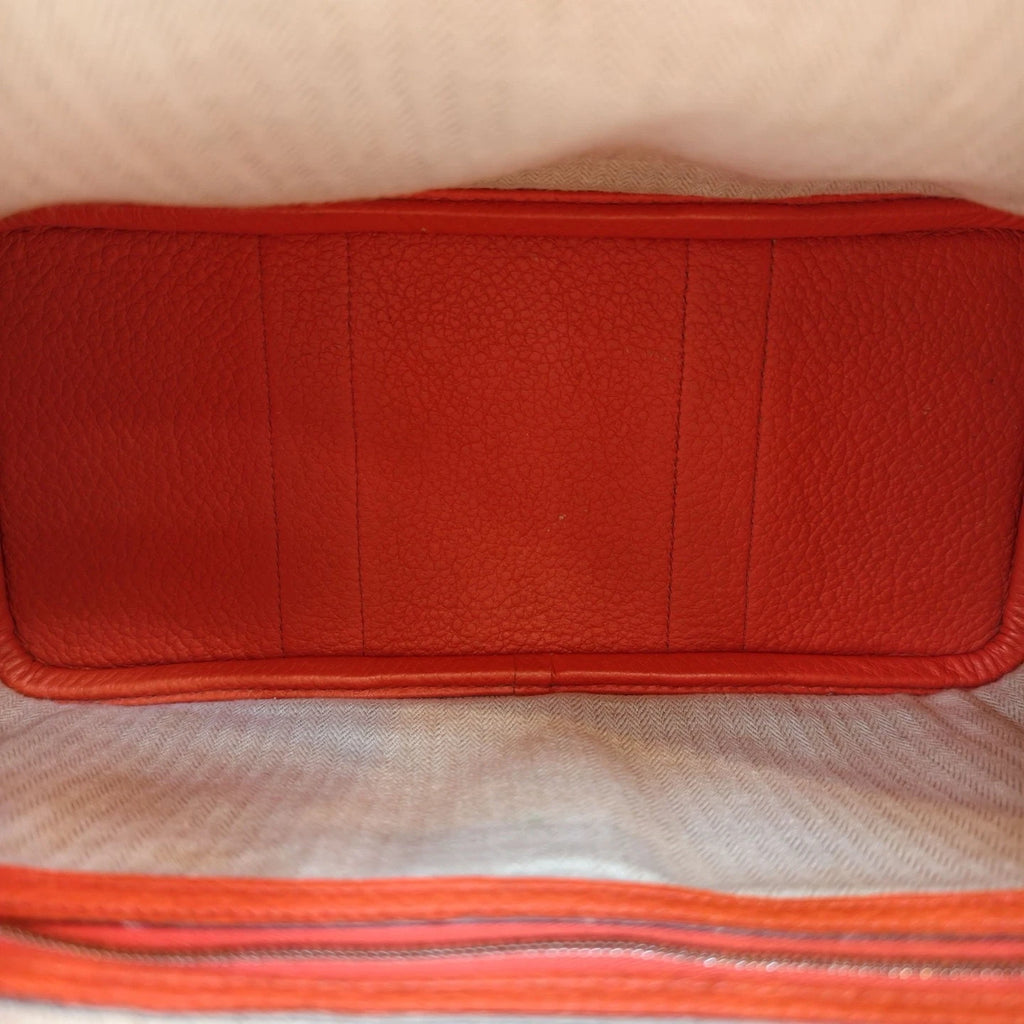 Hermes Garden Party30 Top Handle Bag Orange Silver Used Women Classic