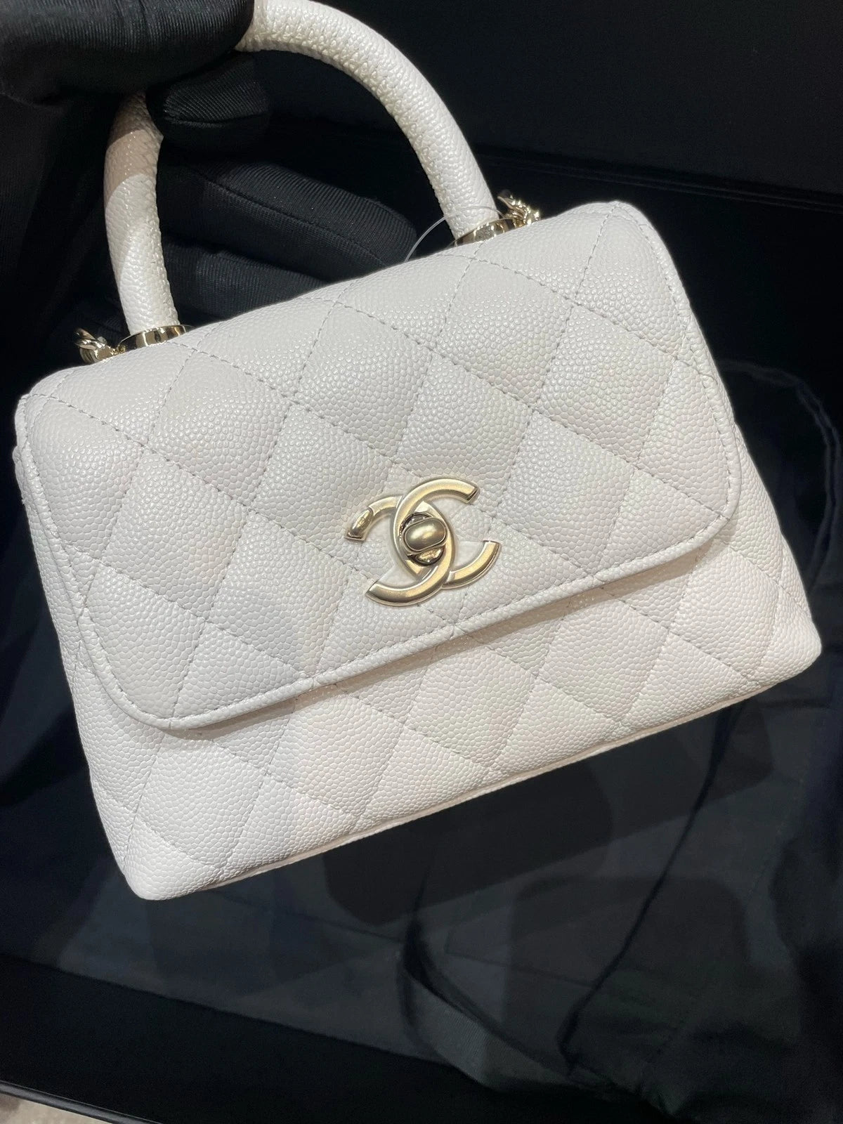 New CHANEL Coco Handle Mini Top Handle Bag For Women