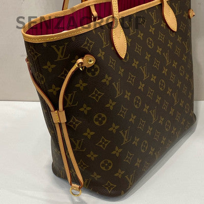 Louis Vuitton Monogram Coated Canvas Tote Bag Medium Brown Gold Classic Women