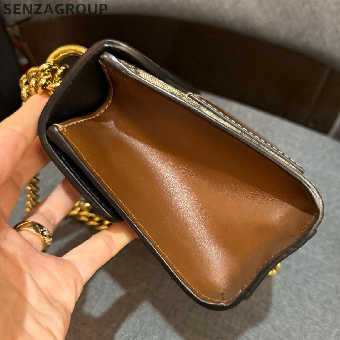 Gucci Padlock Small Chain Shoulder Bag Brown Classic Women's