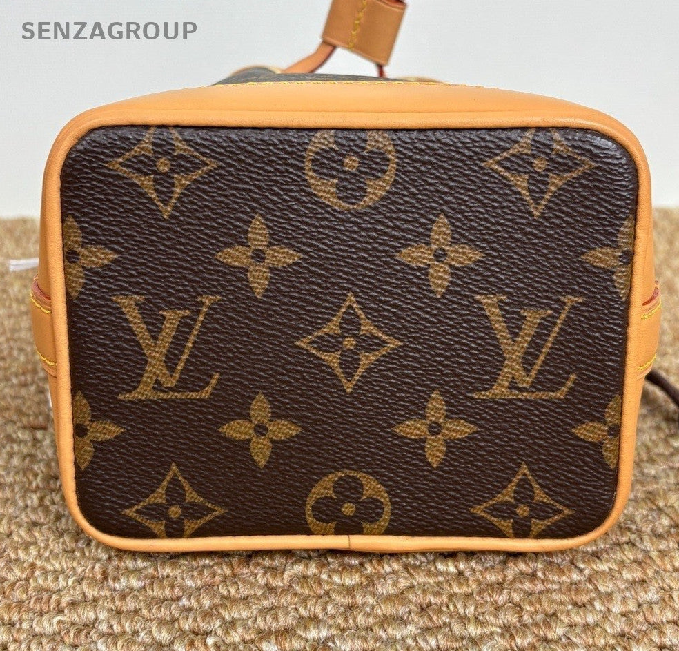 Louis Vuitton Nano Neo Monogram Bucket Crossbody Brown Gold Women Classic