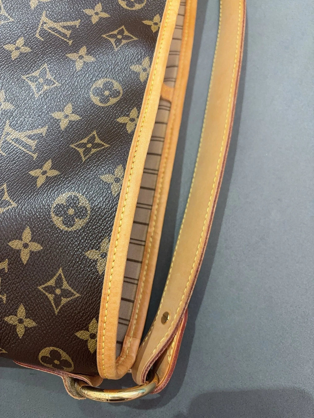 Louis Vuitton Delightful PM Monogram Shoulder Bag Brown Gold Used Women Classic
