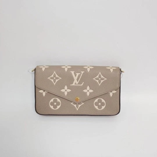 Louis Vuitton Pochette Felicie Gray White 3-in-1 Chain Crossbody Bag