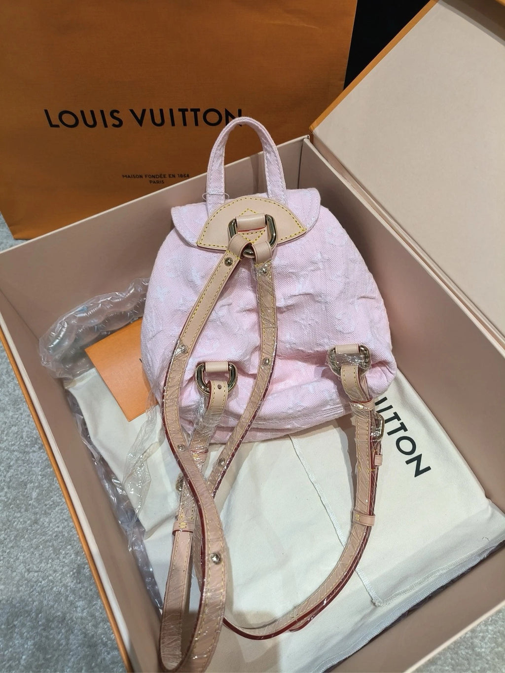 Louis Vuitton Venice Pink Denim Backpack for Women
