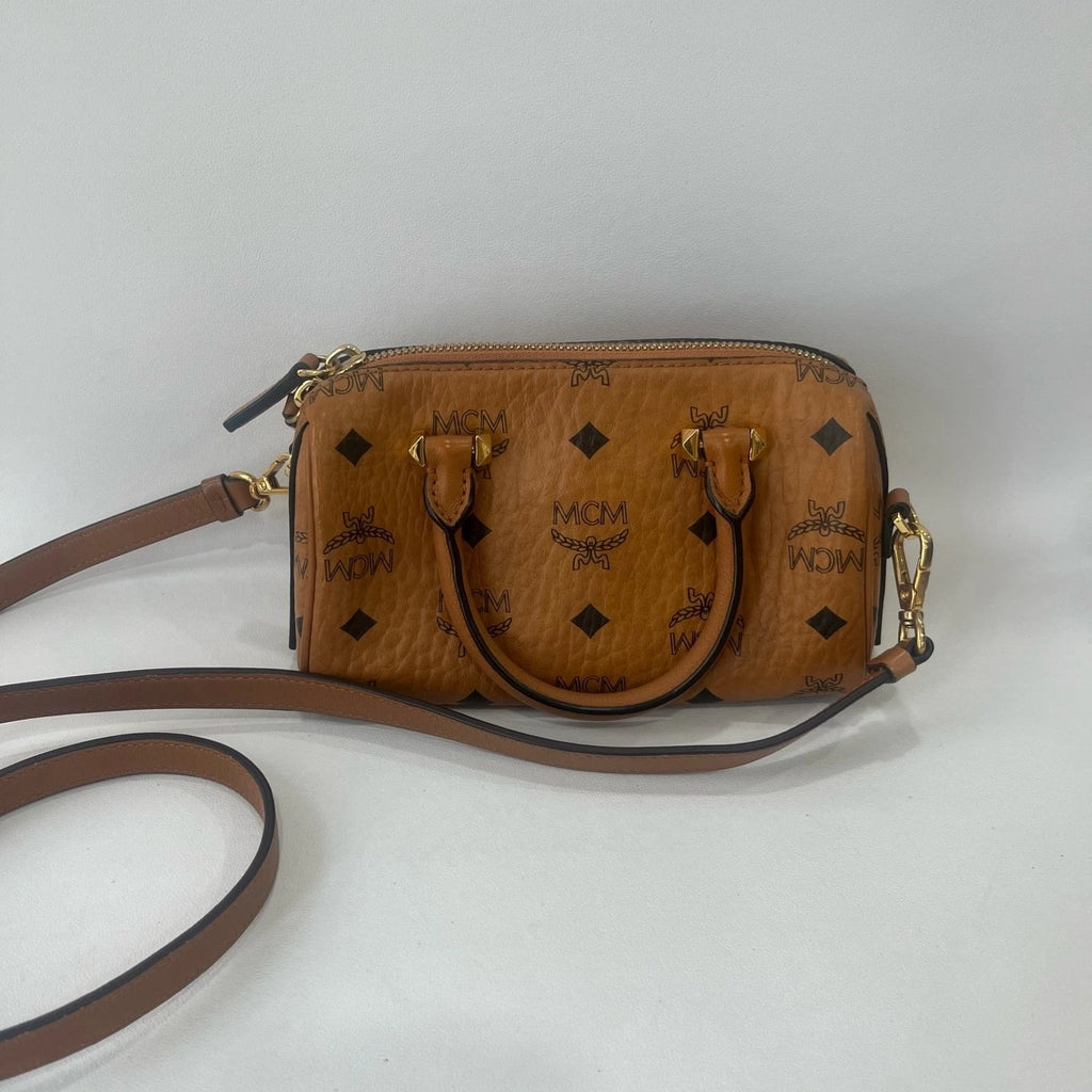 MCM Women Canvas Boston Top Handle Handbag