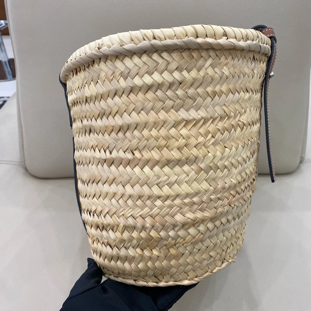 Loewe Medium Woven Straw Tote Shoulder Bag For Women