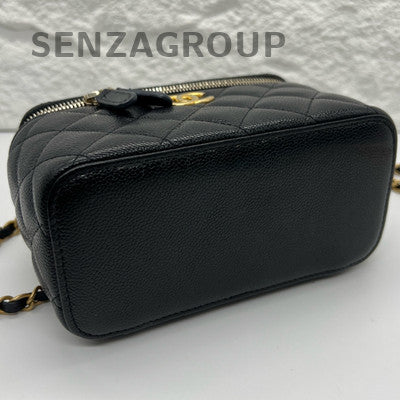 Chanel 22S Vanity Case Black Gold Chain Shoulder Crossbody Bag