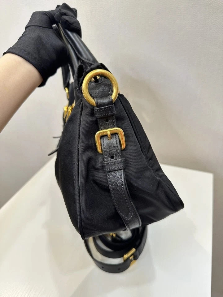 Pre-owned Prada Black Nylon Classic Handbag Women Large Capacity