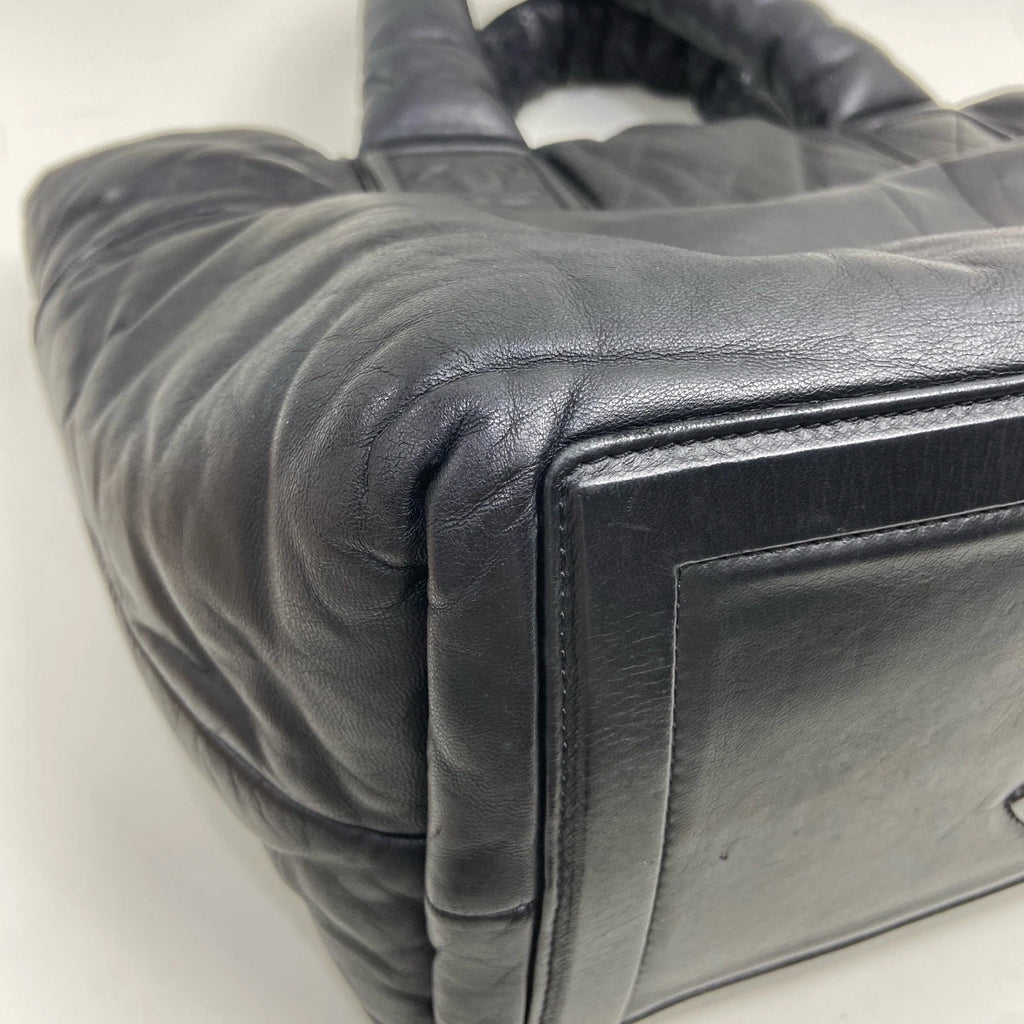 Chanel Black Lambskin Down Puffer Tote Bag For Women