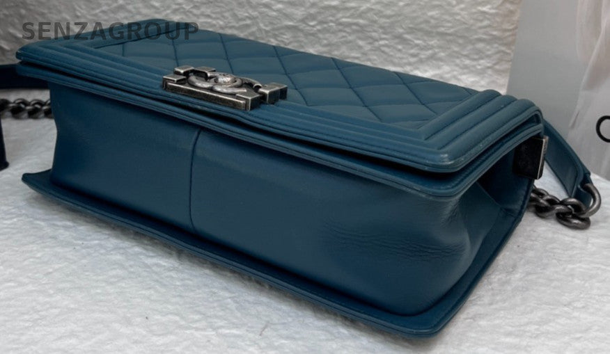 Chanel leboy MM Shoulder Crossbody Bag Dark Blue Women