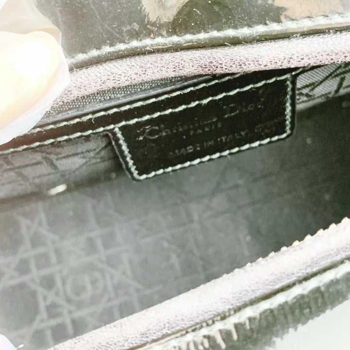 Dior Lady Dior Cannage 5-Grid Patent Leather Handbag For Women