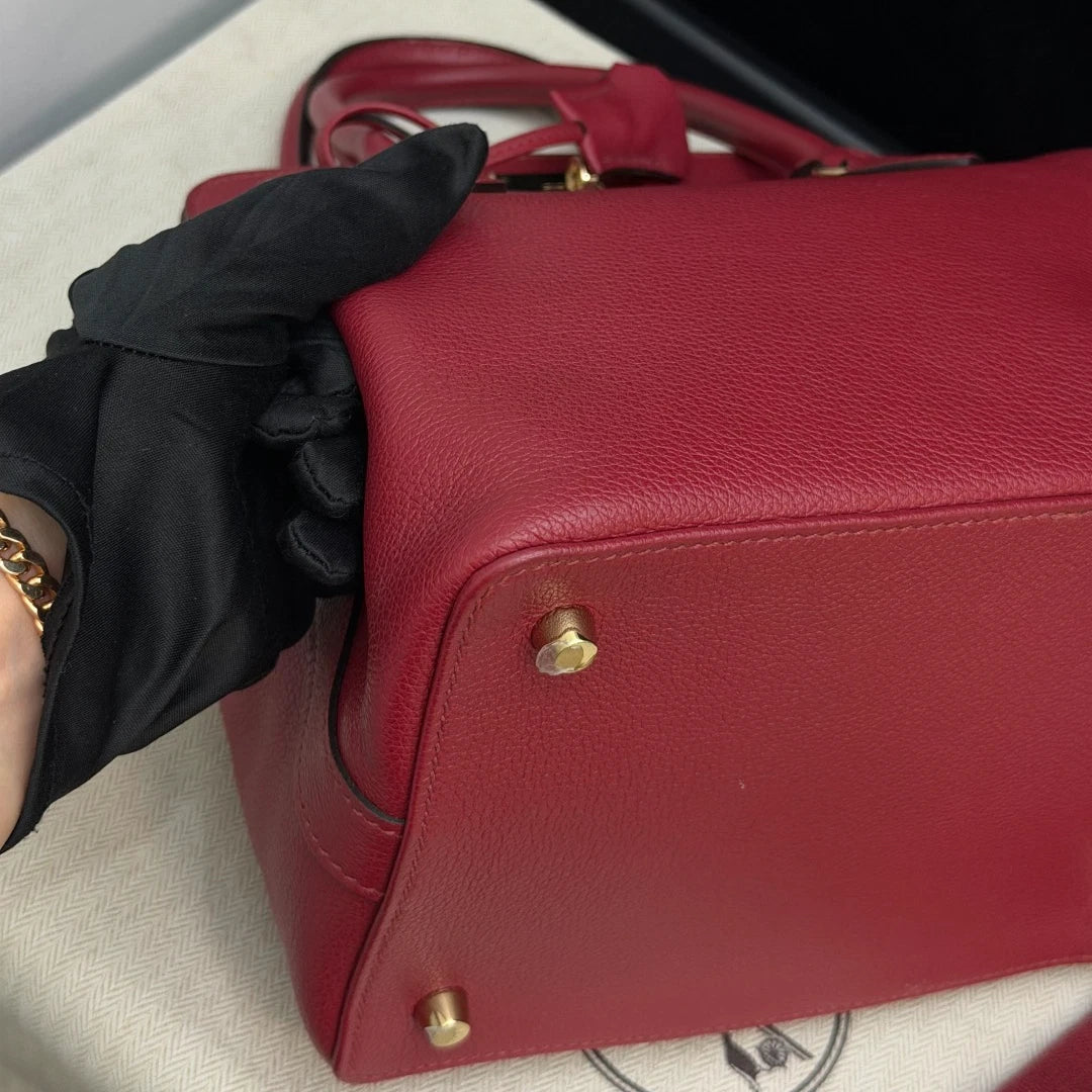 Hermes Tool Box20 Red Gold Hardware 2Way Top Handle Bag Crossbody