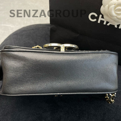 Chanel Cuba Collection Black Gold Chain Shoulder Crossbody Bag Classic