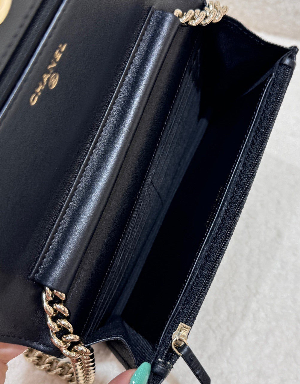 CHANEL Leboy Woc Chain Strap Calfskin Shoulder bag Crossbody Black gold