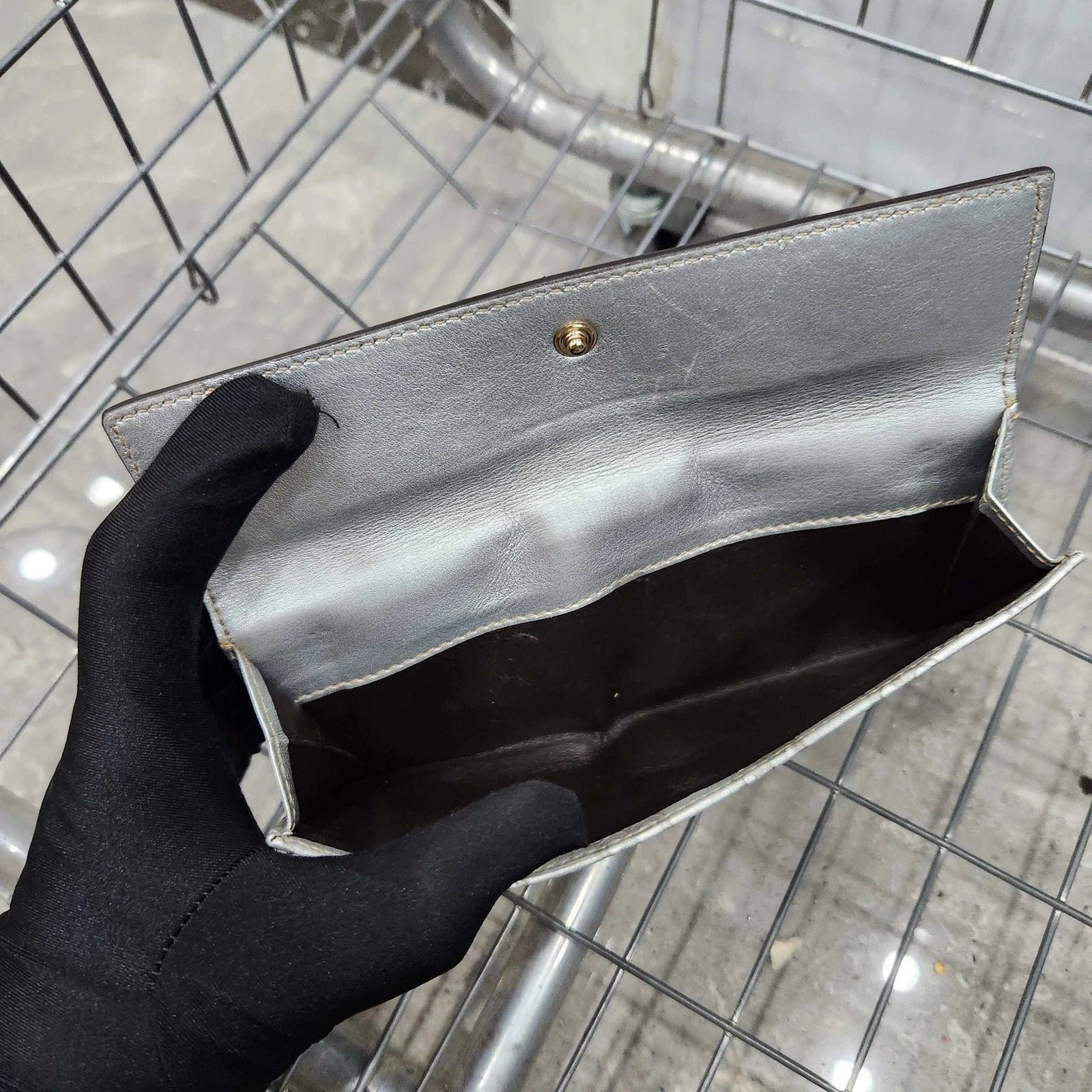 GUCCI Silver Monogram Embossed Long Wallet For Women