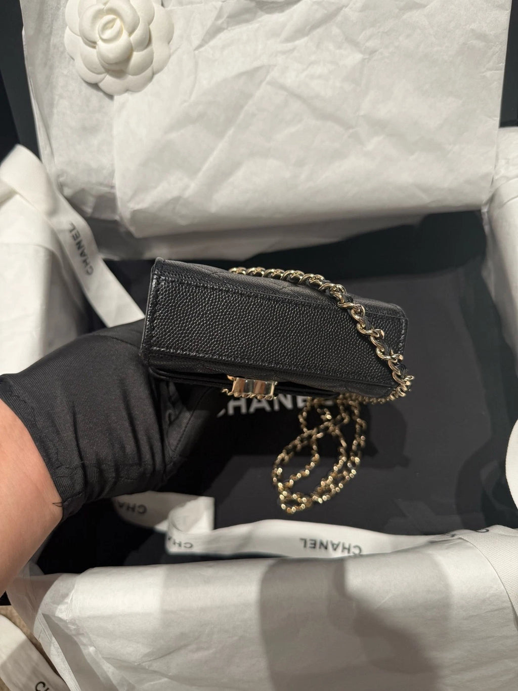 New CHANEL Kelly Mini Vertical Calfskin Top Handle Bag For Women