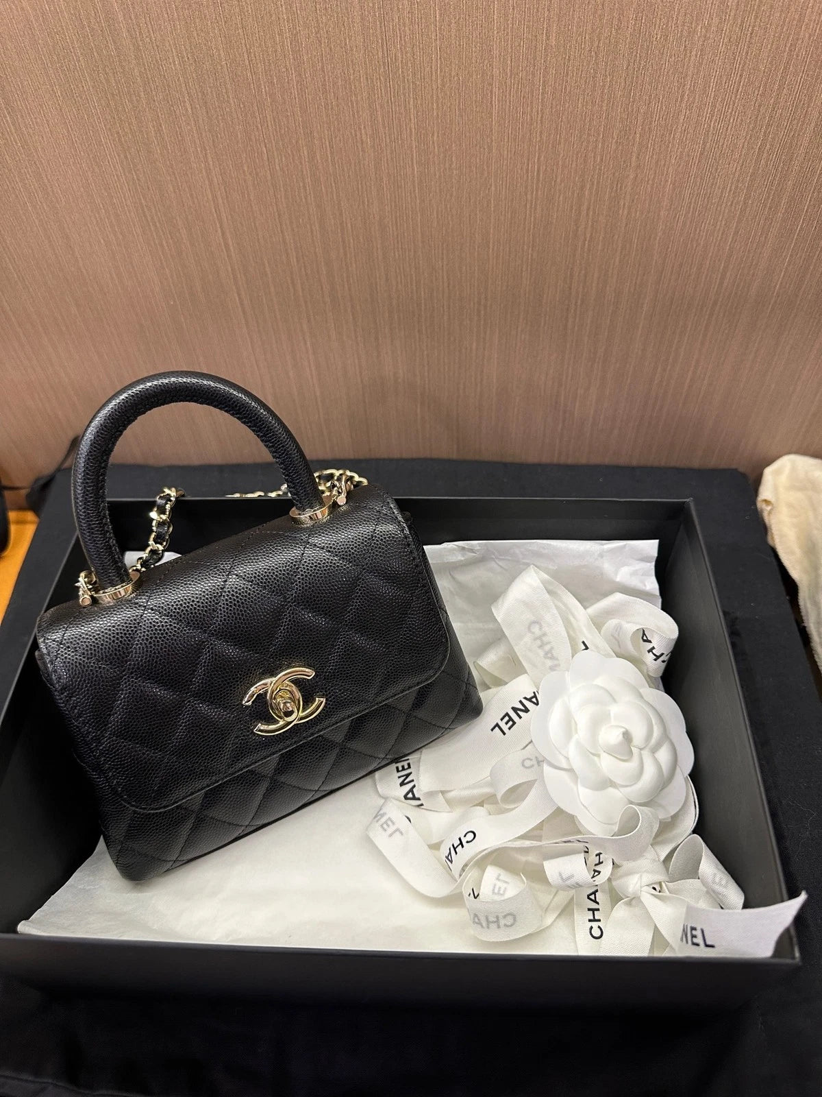 CHANEL Black Coco Handle Nano Top Handle Bag For Women