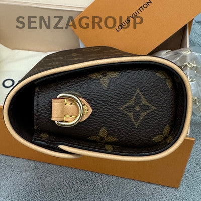 Louis Vuitton Pochette Camille Monogram Chain Shoulder Bag Brown Gold Clasp