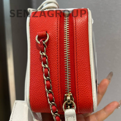 Chanel Blue Medium Vanity Case Camera Bag with Chain Strap