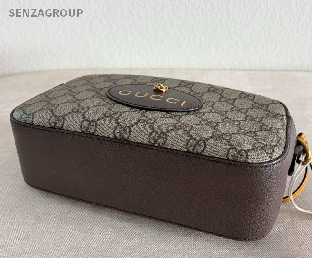 Gucci Tiger Head Camera Ophidia Shoulder Bag Crossbody Brown Gold Women Classic