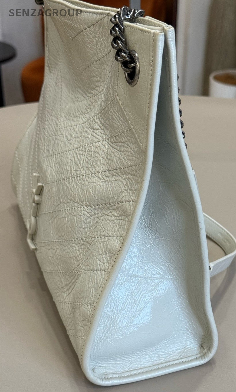 YSL Saint Laurent shoppingbag Tote Shoulder Bag White Women