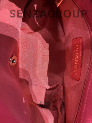 Chanel Classic Flap Calfskin Quilted Chain Shoulder Bag Pink Gold