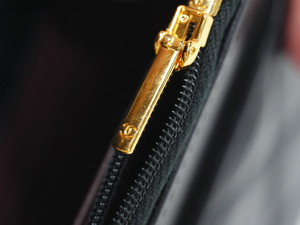 CHANEL Classic Flap Woc Diamond Pattern Chain Shoulder bag Black Gold Women