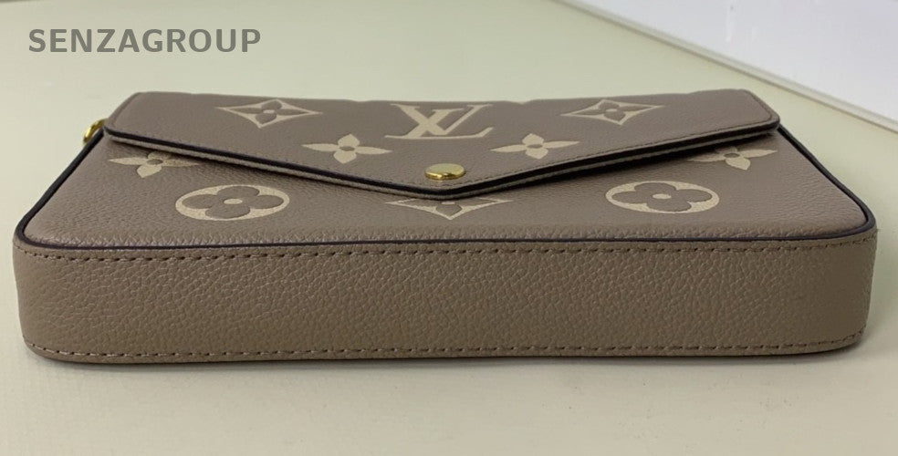 Louis Vuitton Félicie Pochette Elephant Gray Chain Strap Crossbody bag Women