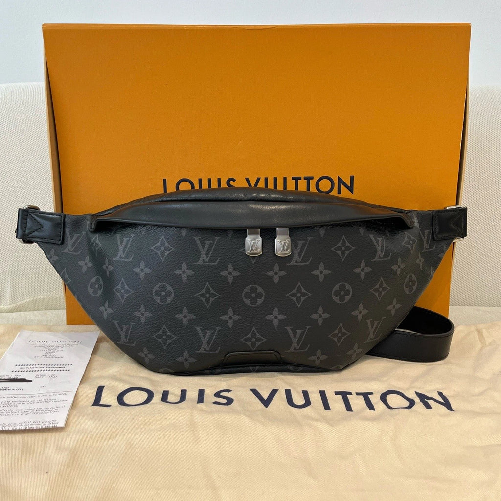 Louis Vuitton Bumbag Monogram Black Silver Crossbody Belt Bag Excellent