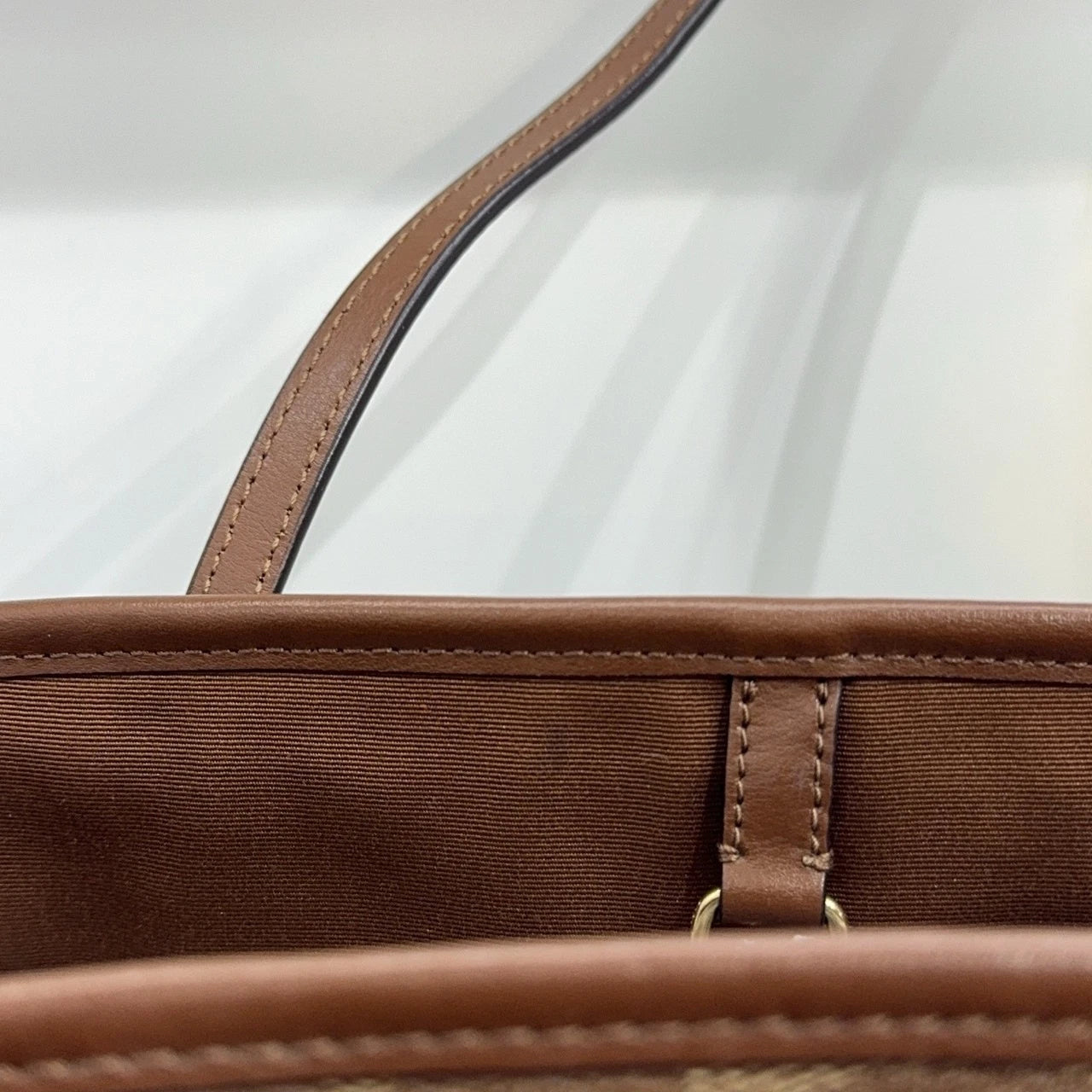 Coach Beige Printed Canvas Tote Shoulder Bag For Women