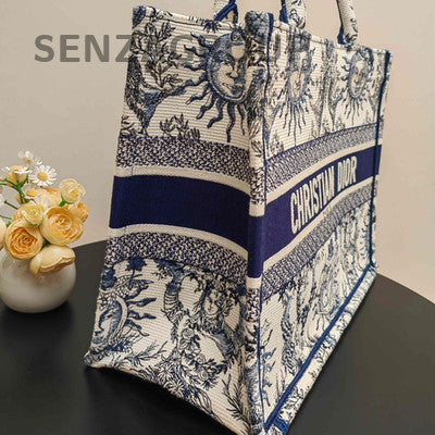 Dior Book Tote Soleil Medium Blue Tote Bag - Classic Women's Handbag